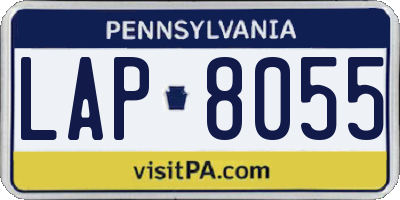 PA license plate LAP8055