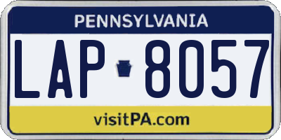 PA license plate LAP8057