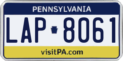 PA license plate LAP8061