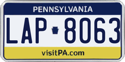 PA license plate LAP8063