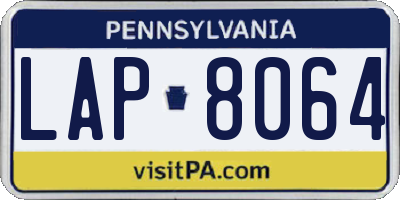 PA license plate LAP8064