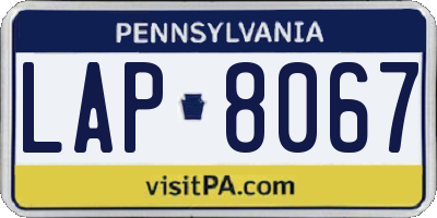 PA license plate LAP8067
