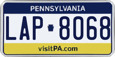 PA license plate LAP8068