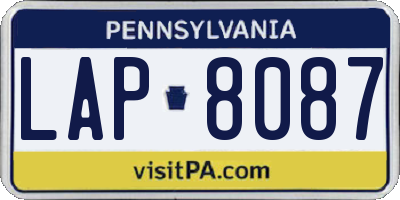 PA license plate LAP8087
