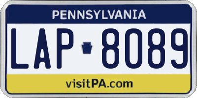 PA license plate LAP8089