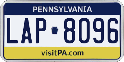 PA license plate LAP8096