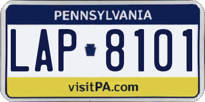 PA license plate LAP8101