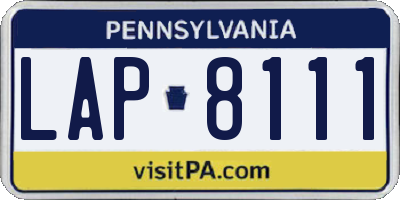 PA license plate LAP8111