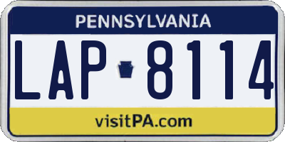 PA license plate LAP8114