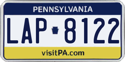 PA license plate LAP8122