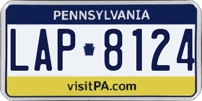 PA license plate LAP8124