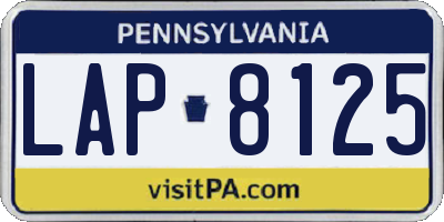 PA license plate LAP8125