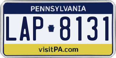 PA license plate LAP8131