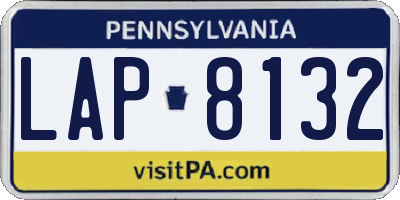 PA license plate LAP8132