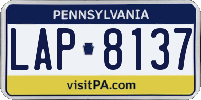 PA license plate LAP8137