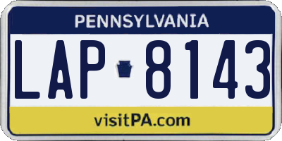 PA license plate LAP8143
