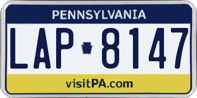 PA license plate LAP8147