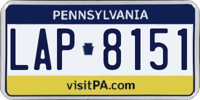 PA license plate LAP8151