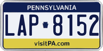 PA license plate LAP8152