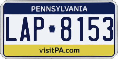 PA license plate LAP8153