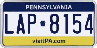 PA license plate LAP8154