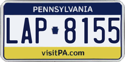 PA license plate LAP8155