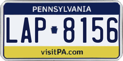 PA license plate LAP8156
