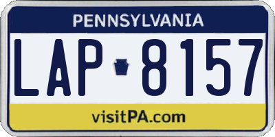 PA license plate LAP8157