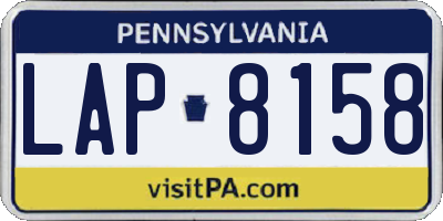 PA license plate LAP8158
