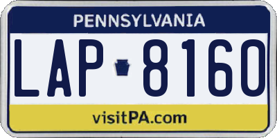 PA license plate LAP8160