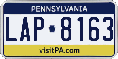 PA license plate LAP8163