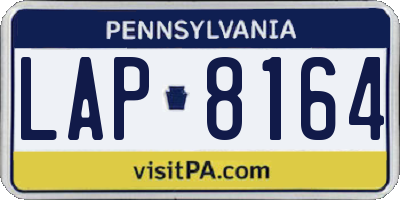 PA license plate LAP8164