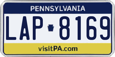 PA license plate LAP8169