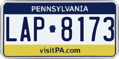 PA license plate LAP8173