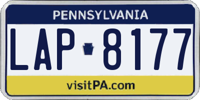 PA license plate LAP8177