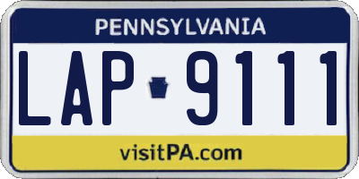 PA license plate LAP9111