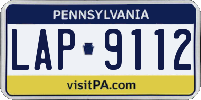 PA license plate LAP9112