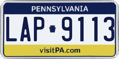 PA license plate LAP9113