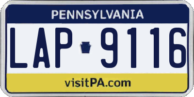 PA license plate LAP9116