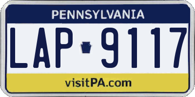 PA license plate LAP9117