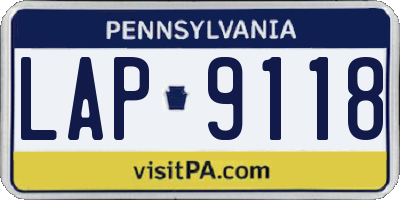 PA license plate LAP9118