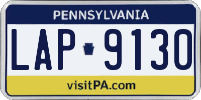 PA license plate LAP9130