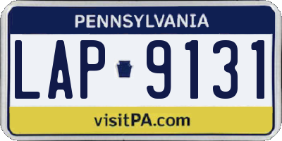 PA license plate LAP9131