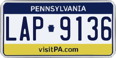 PA license plate LAP9136
