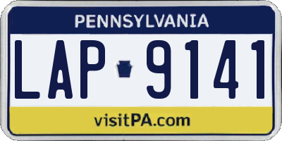 PA license plate LAP9141