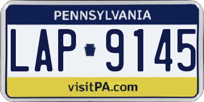 PA license plate LAP9145