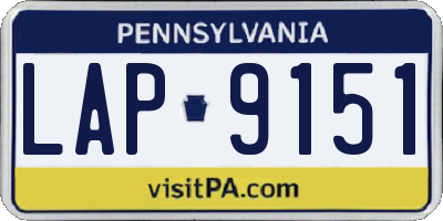 PA license plate LAP9151