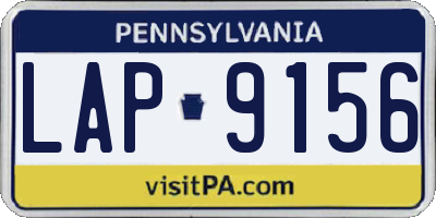 PA license plate LAP9156