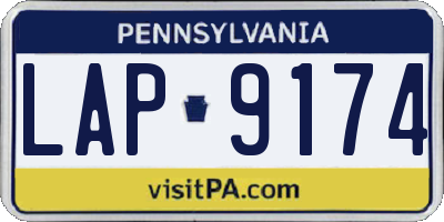 PA license plate LAP9174