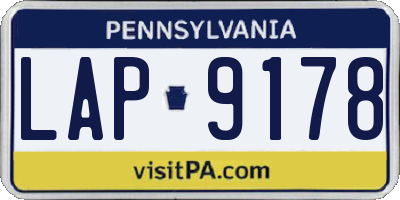PA license plate LAP9178